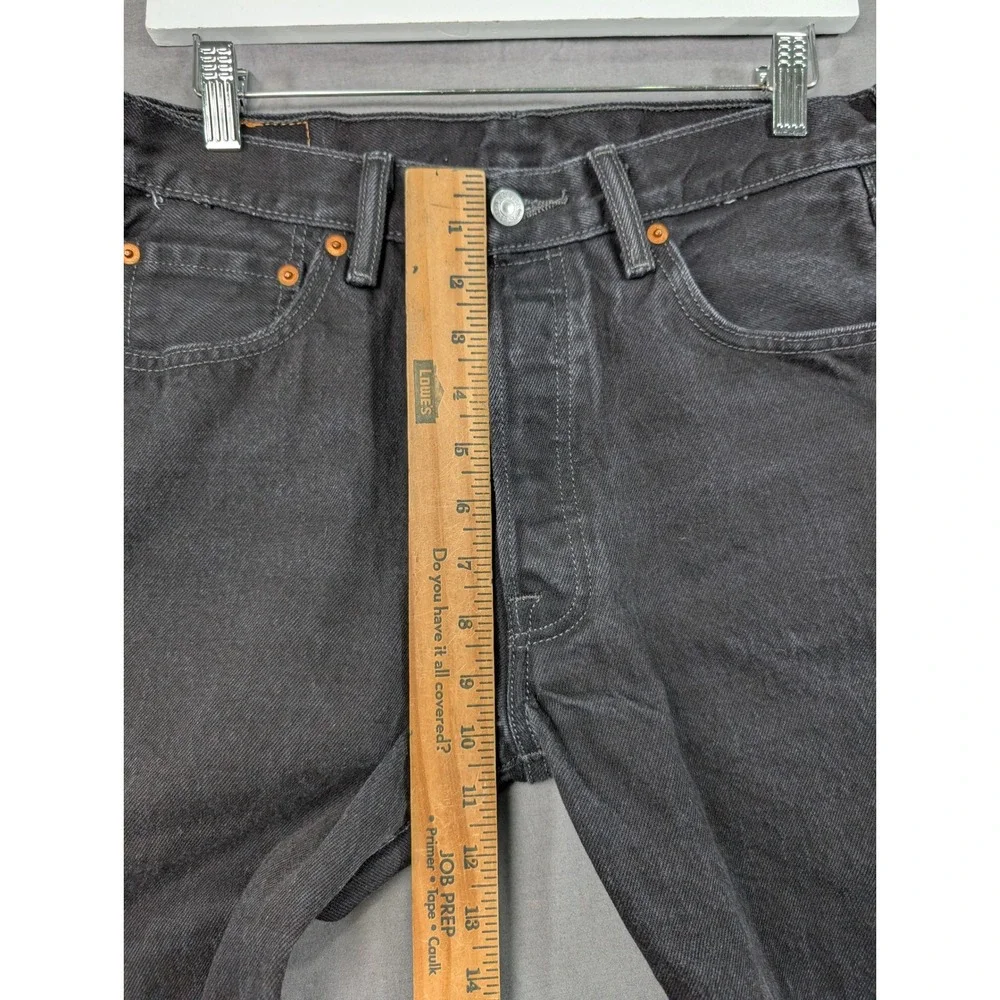 Levis 501 Original Fit Jeans Mens 33x32 Black Straight Leg Button Fly Denim